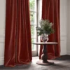 Omega Fabric from Linwood Fabrics Omega IV collection - red plain velvet-chenille