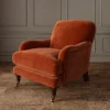 Omega Fabric from Linwood Fabrics Omega IV collection - orange plain velvet-chenille