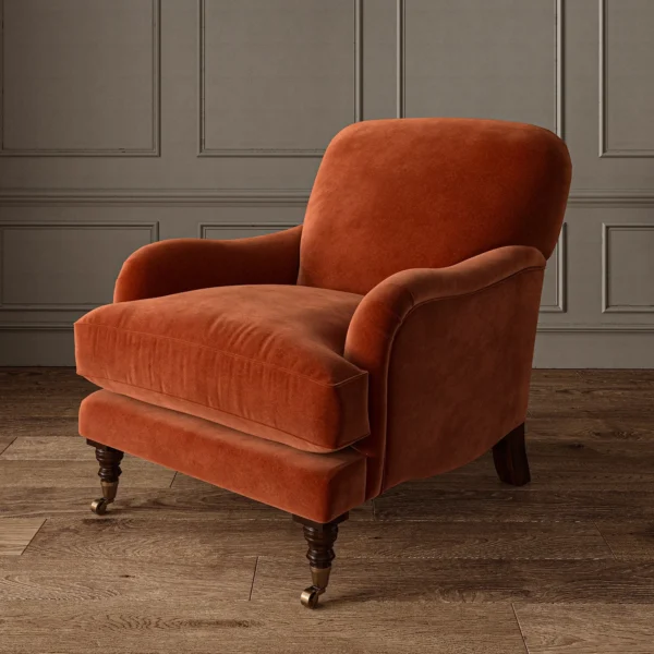 Omega Fabric - Autumn by Omega Fabric from Linwood Fabrics Omega IV collection - orange plain velvet-chenille