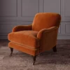 Omega Fabric from Linwood Fabrics Omega IV collection - orange plain velvet-chenille