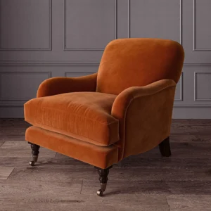 Omega Fabric from Linwood Fabrics Omega IV collection - orange plain velvet-chenille