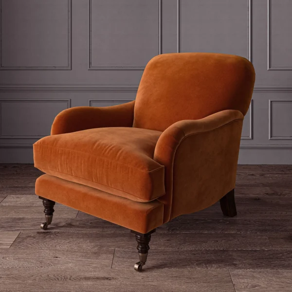 Omega Fabric - Terracotta by Omega Fabric from Linwood Fabrics Omega IV collection - orange plain velvet-chenille