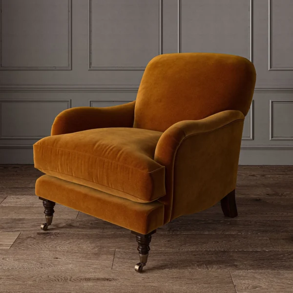 Omega Fabric - Copper by Omega Fabric from Linwood Fabrics Omega IV collection - orange plain velvet-chenille