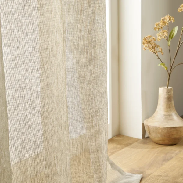 Garcia Fabric - Linen by Gibson Fabric from Prestigious Textiles Collective Sheers collection - neutral plain voile-sheer