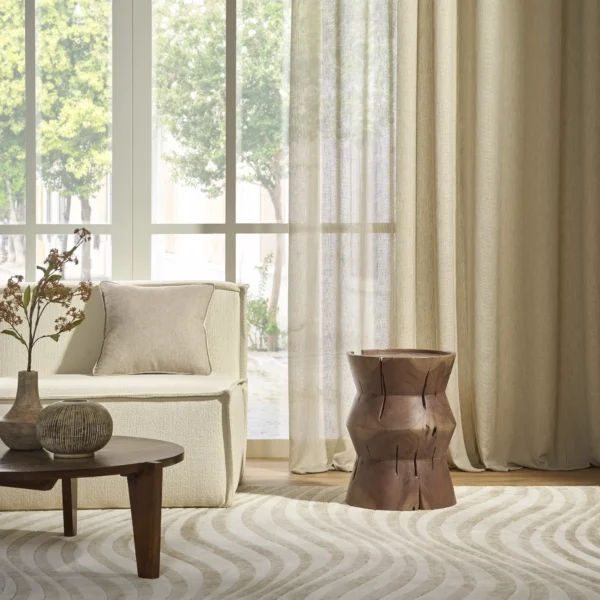 Diaz Fabric - Chalk by Newton Fabric from Prestigious Textiles Collective Sheers collection - neutral plain voile-sheer