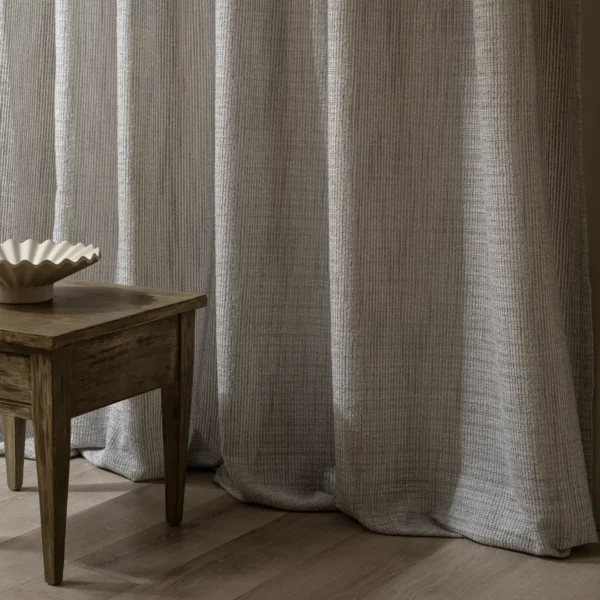 Dormer Fabric - Pebble by Dormer Fabric from Prestigious Textiles Collective Sheers collection - black-grey striped voile-sheer