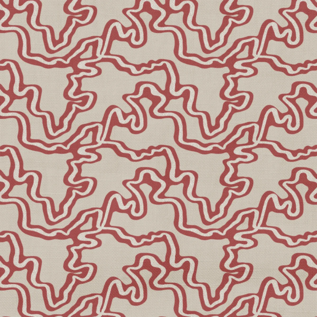 Ottilie Fabric  from Wemyss Wee Prints collection - red contemporary printed