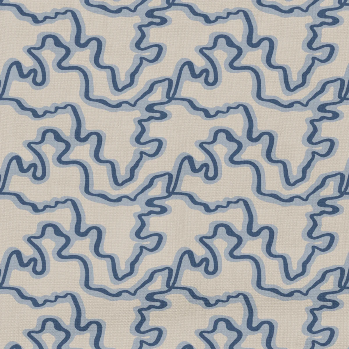 Ottilie Fabric  from Wemyss Wee Prints collection - blue contemporary printed
