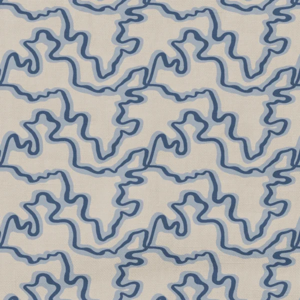 Ottilie Fabric  from Wemyss Wee Prints collection - blue contemporary printed
