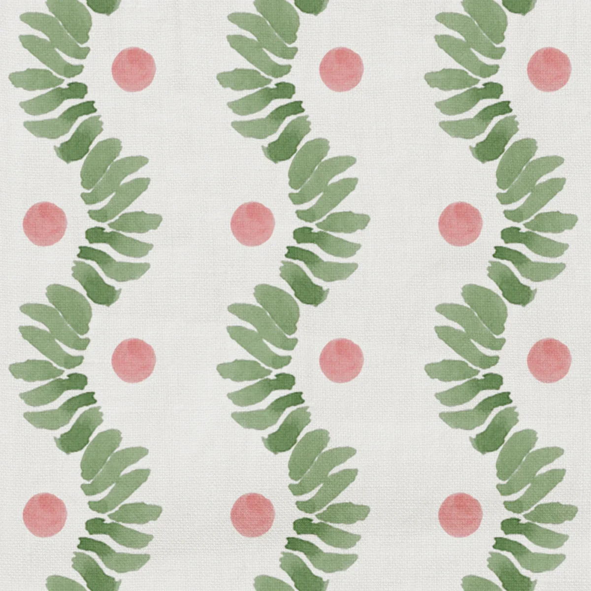 Posy Fabric - 01 Rose Garden by Posy Fabric from Wemyss Wee Prints collection - green striped printed