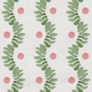 Posy Fabric from Wemyss Wee Prints collection - green striped printed