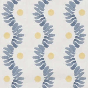 Posy Fabric from Wemyss Wee Prints collection - blue striped printed