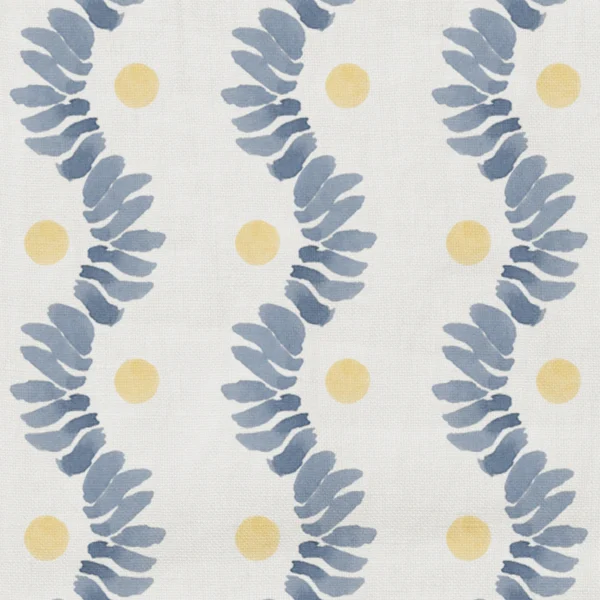 Posy Fabric - 31 Honey Blue by Posy Fabric from Wemyss Wee Prints collection - blue striped printed