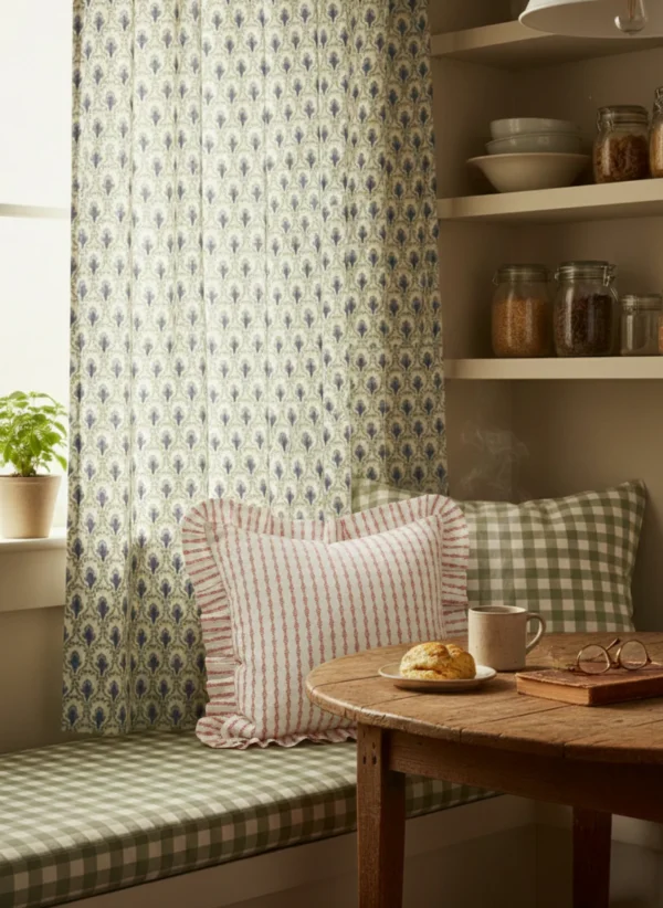 Coorie Fabric - 25 Fudge by Coorie Fabric from Wemyss Wee Prints collection - brown checked printed