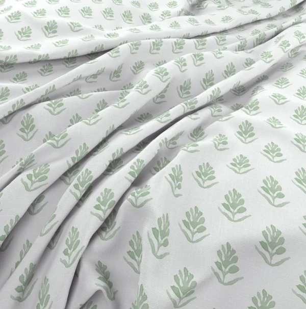 Sprigg Fabric - 12 Sage by Sprigg Fabric from Wemyss Wee Prints collection - green spotted printed