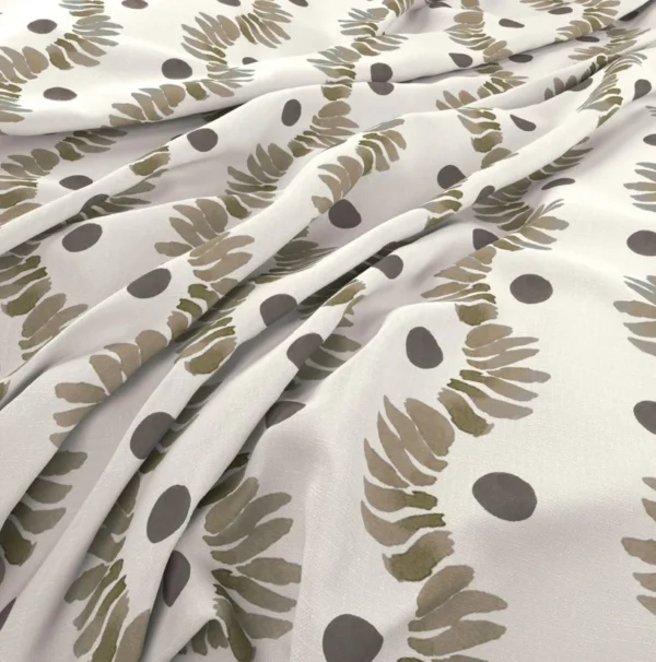 Posy Fabric  from Wemyss Wee Prints collection - brown striped printed