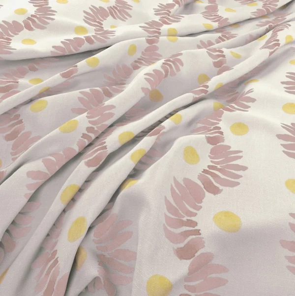 Posy Fabric - 16 Cream Soda by Posy Fabric from Wemyss Wee Prints collection - pink striped printed