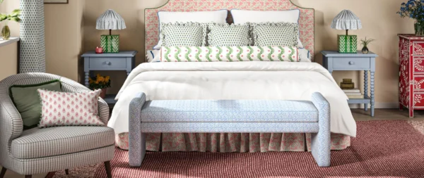 Posy Fabric - 31 Honey Blue by Posy Fabric from Wemyss Wee Prints collection - blue striped printed