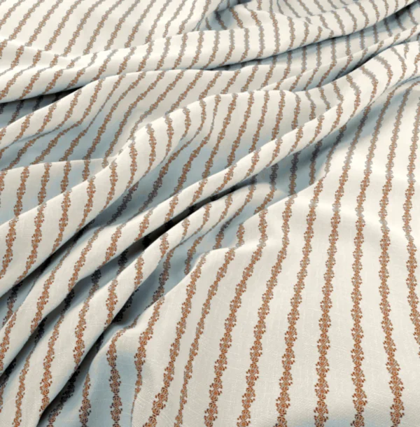 Bunty Fabric  from Wemyss Wee Prints collection - orange striped printed