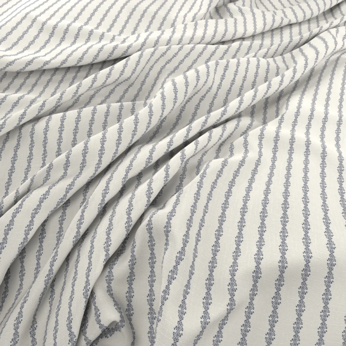 Bunty Fabric - 02 Lagoon by Bunty Fabric from Wemyss Wee Prints collection - blue striped printed
