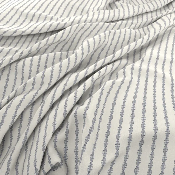 Bunty Fabric - 02 Lagoon by Bunty Fabric from Wemyss Wee Prints collection - blue striped printed