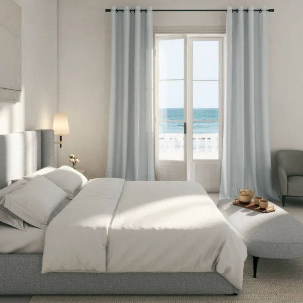 Faye Fabric from Prestigious Textiles Faye collection - blue plain woven