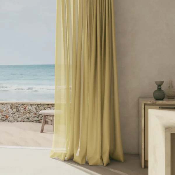 Faye Fabric - Sienna by Faye Fabric from Prestigious Textiles Faye collection - yellow plain woven