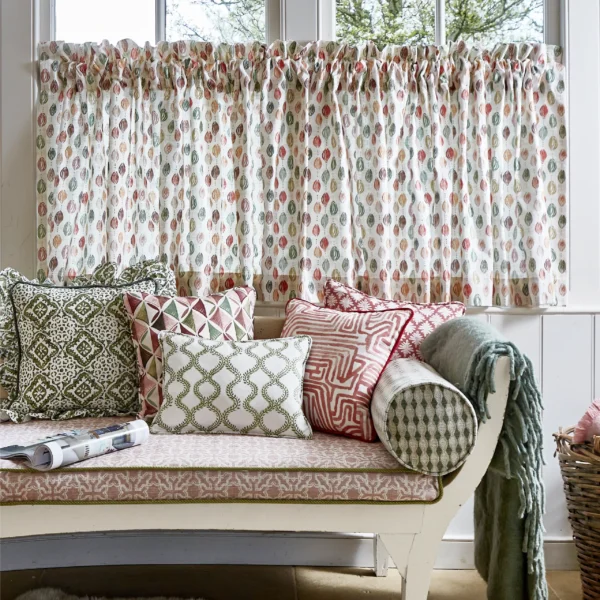 Bebop Fabric - Sea Breeze by Reeves Fabric from Prestigious Textiles Jazz collection - green spotted jacquard