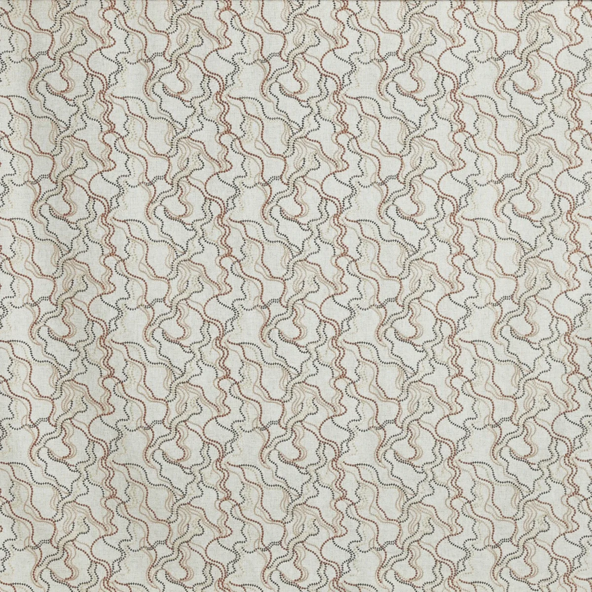 Elodie Fabric - Coral by Elodie Fabric from Prestigious Textiles Skylight collection - brown contemporary embroideried