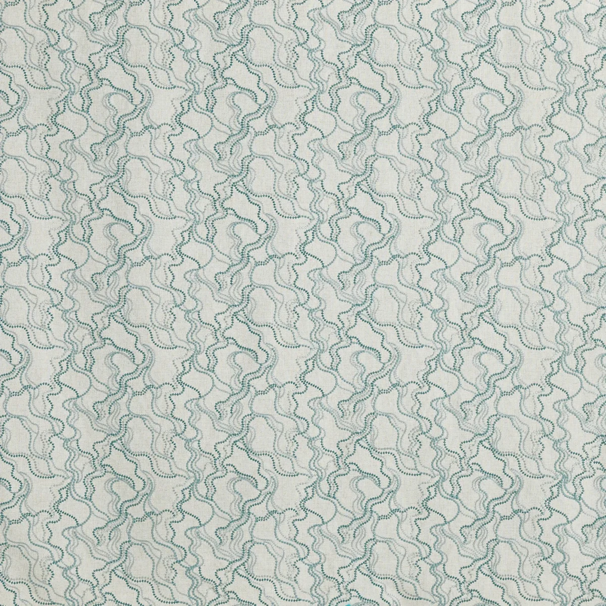 Elodie Fabric - Rockpool by Elodie Fabric from Prestigious Textiles Skylight collection - blue contemporary embroideried