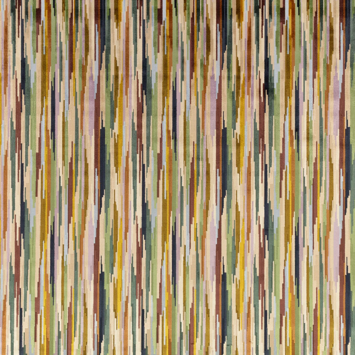 Benito Fabric - Fig by Benito Fabric from Romo Zephi collection - multicolour striped velvet-chenille