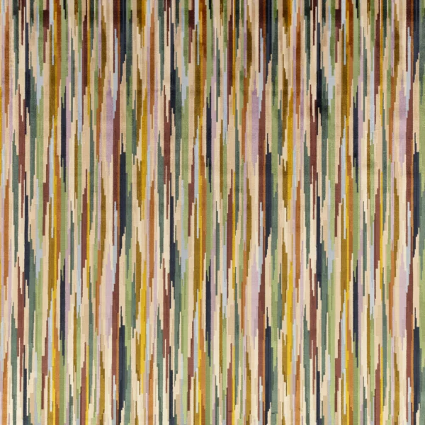 Benito Fabric - Fig by Benito Fabric from Romo Zephi collection - multicolour striped velvet-chenille