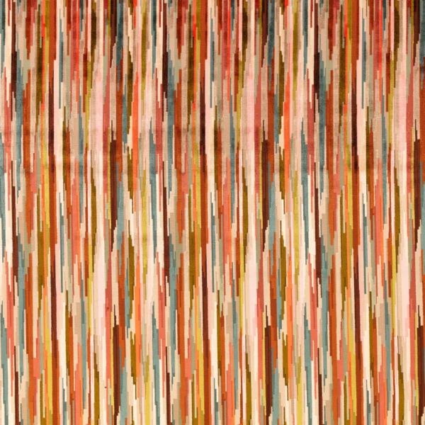 Benito Fabric - Mandarin by Benito Fabric from Romo Zephi collection - orange striped velvet-chenille