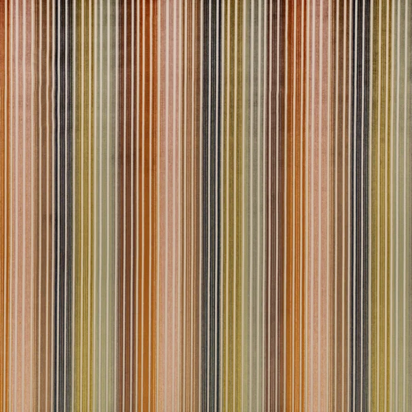 Edu Fabric - Copper by Edu Fabric from Romo Zephi collection - orange striped velvet-chenille