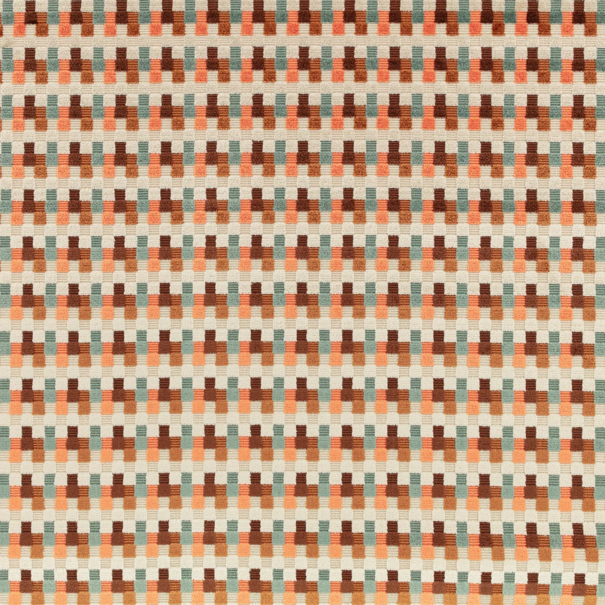 Javi Fabric from Romo Zephi collection - orange striped velvet-chenille