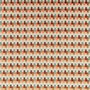 Javi Fabric from Romo Zephi collection - orange striped velvet-chenille