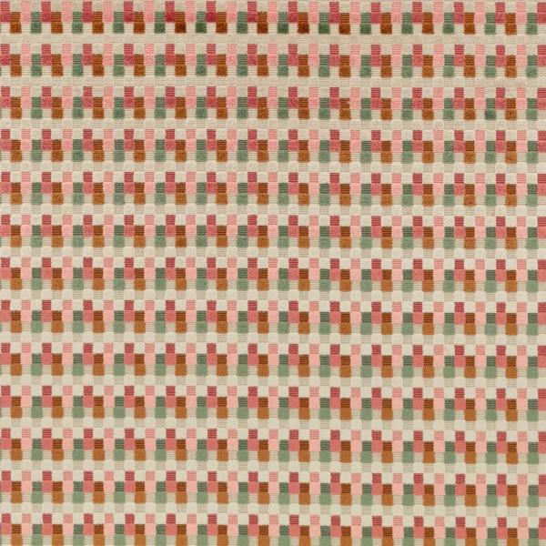 Javi Fabric - Pomelo by Javi Fabric from Romo Zephi collection - pink striped velvet-chenille