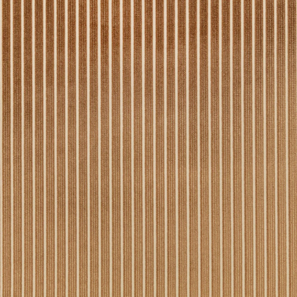 Stria Fabric - Copper by Stria Fabric from Romo Zephi collection - brown striped velvet-chenille