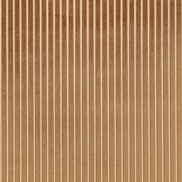 Stria Fabric - Copper by Stria Fabric from Romo Zephi collection - brown striped velvet-chenille