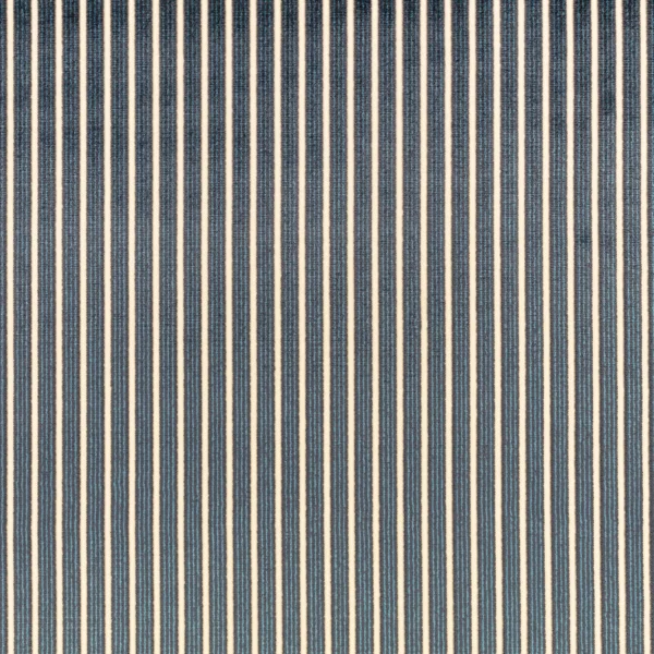 Stria Fabric - Navy by Stria Fabric from Romo Zephi collection - blue striped velvet-chenille