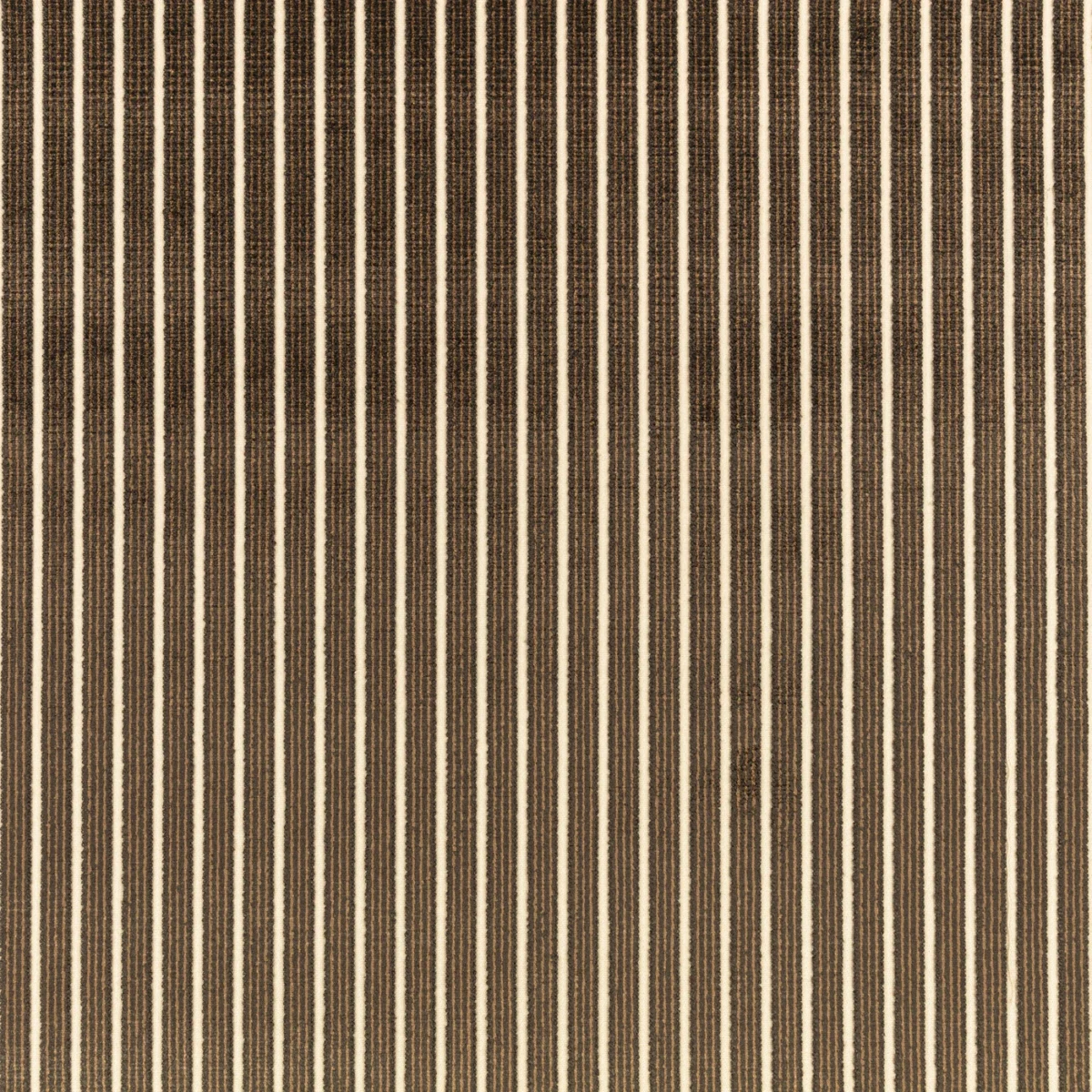 Stria Fabric from Romo Zephi collection - brown striped velvet-chenille