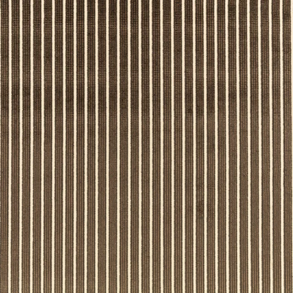 Stria Fabric - Espresso by Stria Fabric from Romo Zephi collection - brown striped velvet-chenille