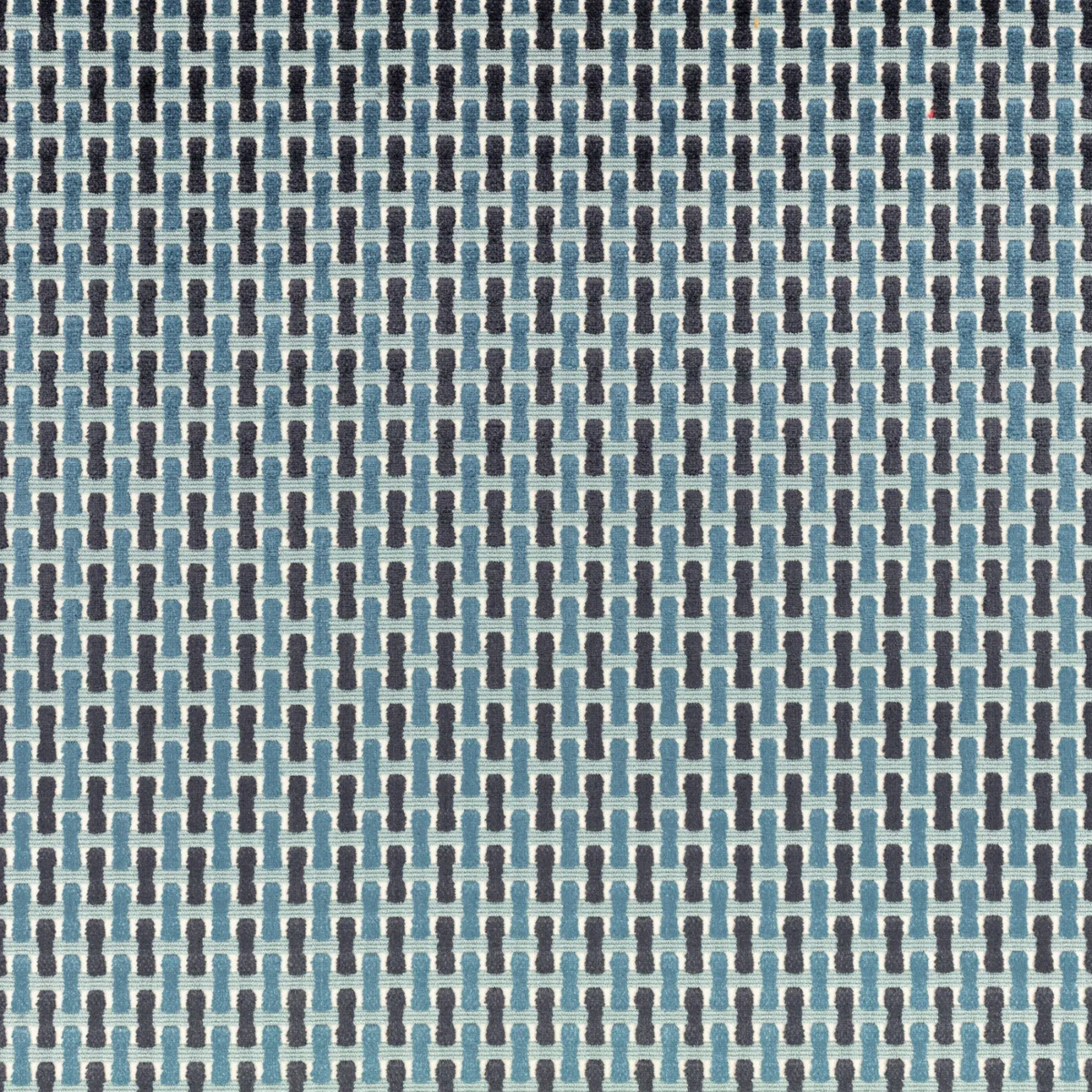 Atiba Fabric - Delft by Atiba Fabric from Romo Zephi collection - blue striped velvet-chenille