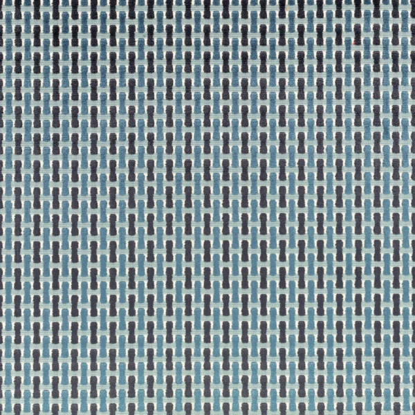 Atiba Fabric - Delft by Atiba Fabric from Romo Zephi collection - blue striped velvet-chenille