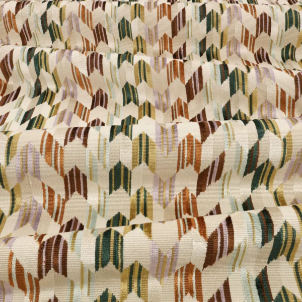 Tabora Fabric - Fig by Tabora Fabric from Romo Zephi collection - green striped velvet-chenille