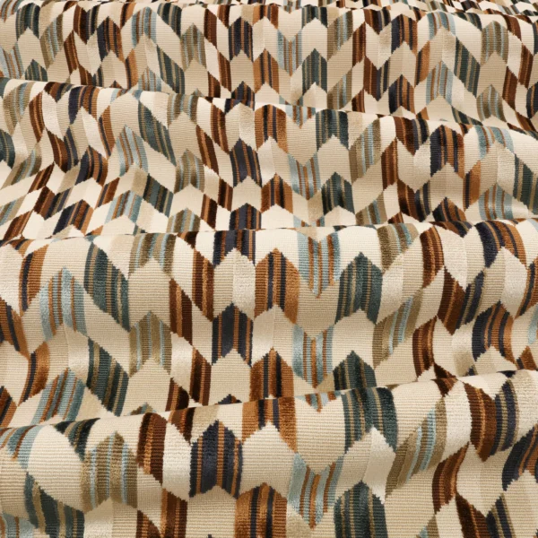 Tabora Fabric - Cacao by Tabora Fabric from Romo Zephi collection - brown striped velvet-chenille