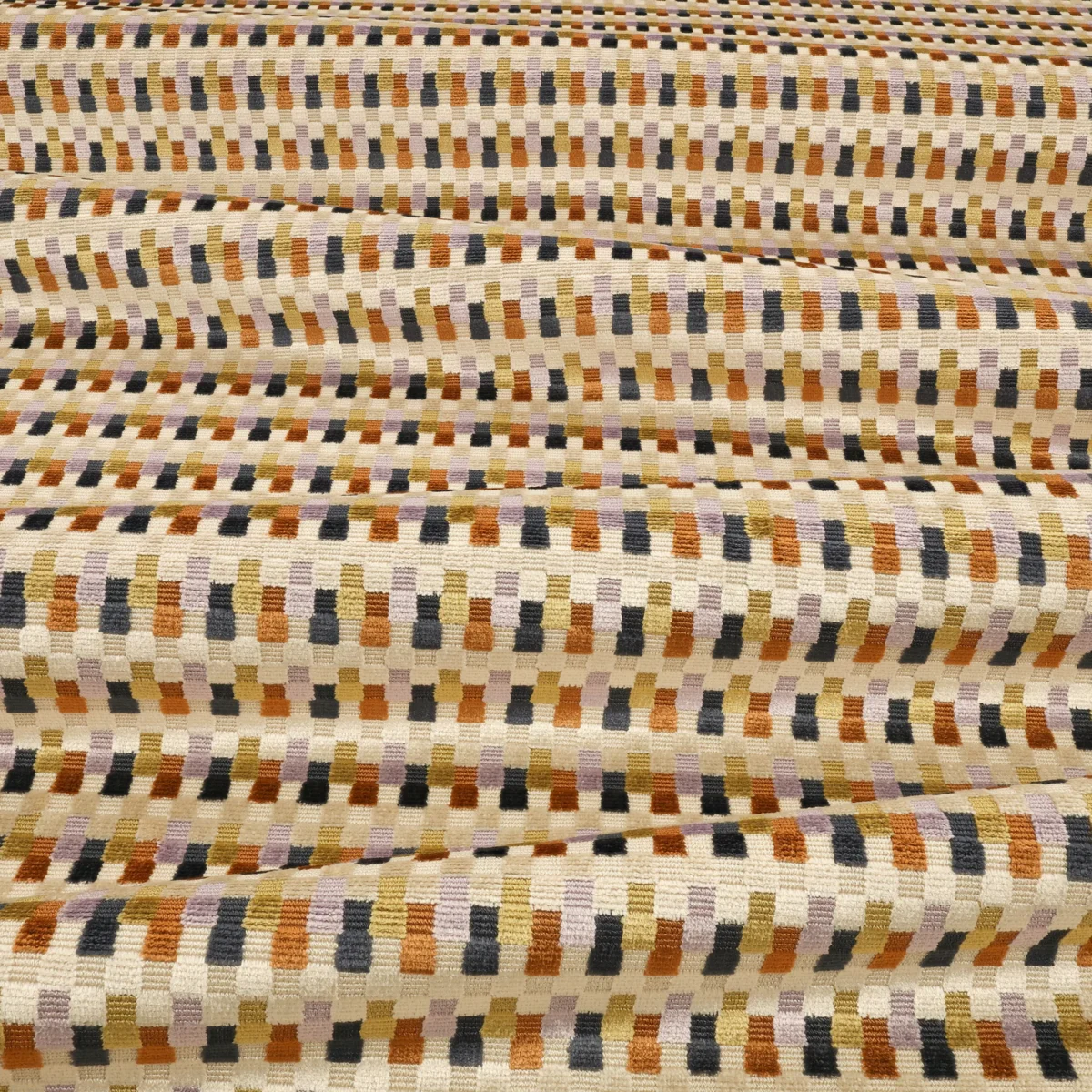 Javi Fabric from Romo Zephi collection - yellow striped velvet-chenille