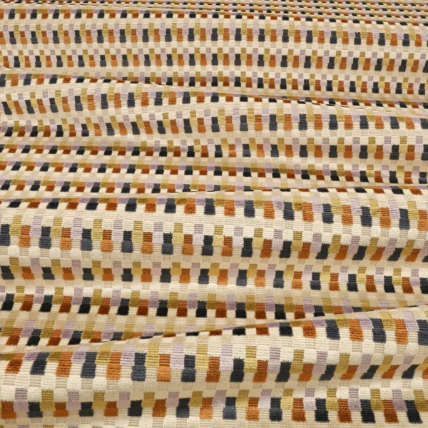 Javi Fabric - Aster by Javi Fabric from Romo Zephi collection - yellow striped velvet-chenille