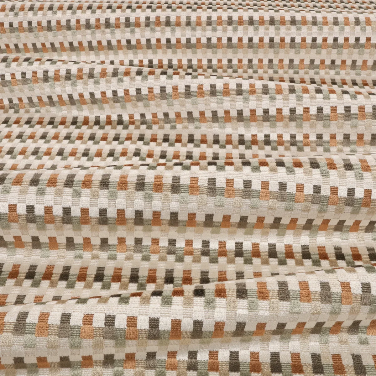 Javi Fabric - Copper by Javi Fabric from Romo Zephi collection - blue striped velvet-chenille