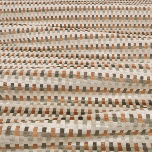 Javi Fabric - Copper by Javi Fabric from Romo Zephi collection - blue striped velvet-chenille